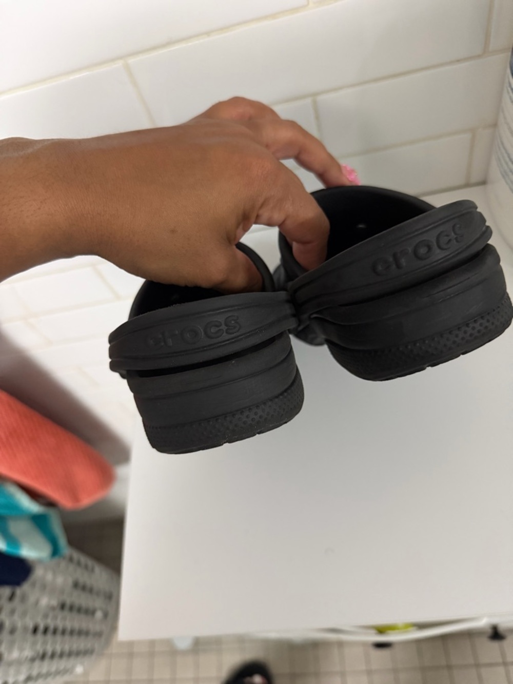 Kids Black Slip-On Croc Sandals - Picture 6 of 6